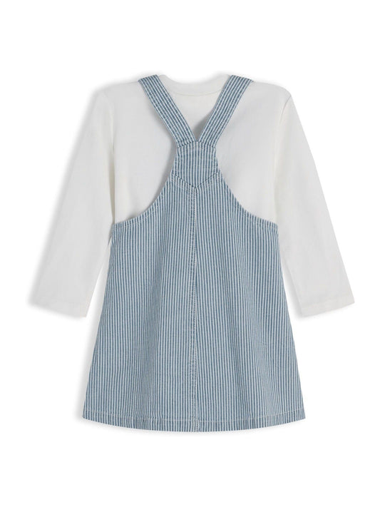 Dsiney Kidz - Tommy Hilfiger Blue Denim Stripe Dungaree Dress And T-Shirt Set image 2