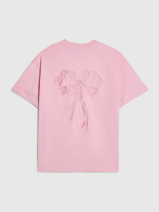 Dsiney Kidz - River Island Pink Applique Bow T-Shirt image 2