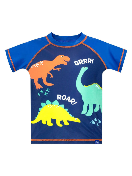 Harry Bear Blue Dinosaur Print Boys Two Piece Top & Shorts Set image 2