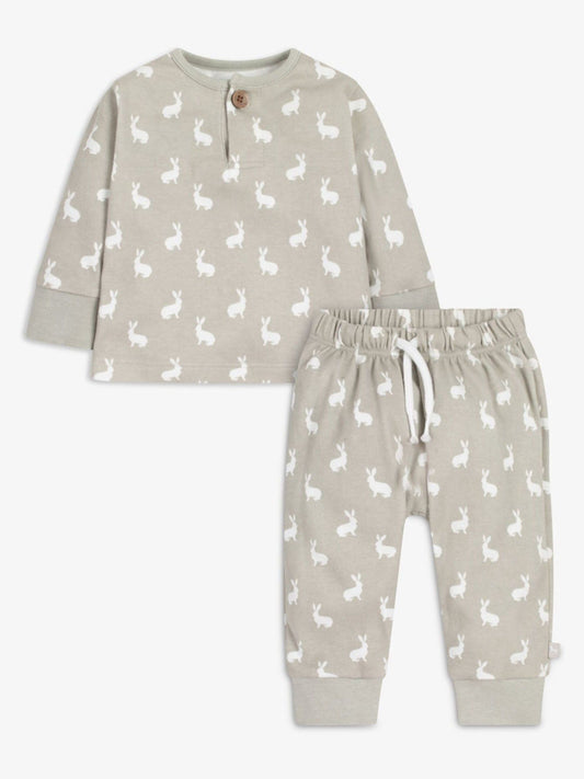 Dsiney Kidz - The Little Tailor Grey 2 Piece Jersey Bunny Print 100% Cotton Gift Set image 2