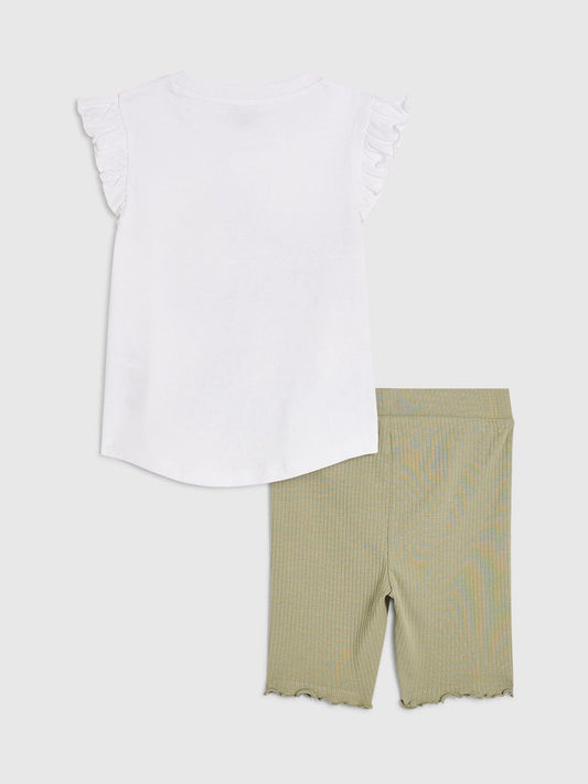 Dsiney Kidz - River Island White Bow Graphic T-Shirt & Leggings Set image 2