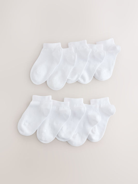 White Cotton Rich Trainer Socks 10 Pack - image 1