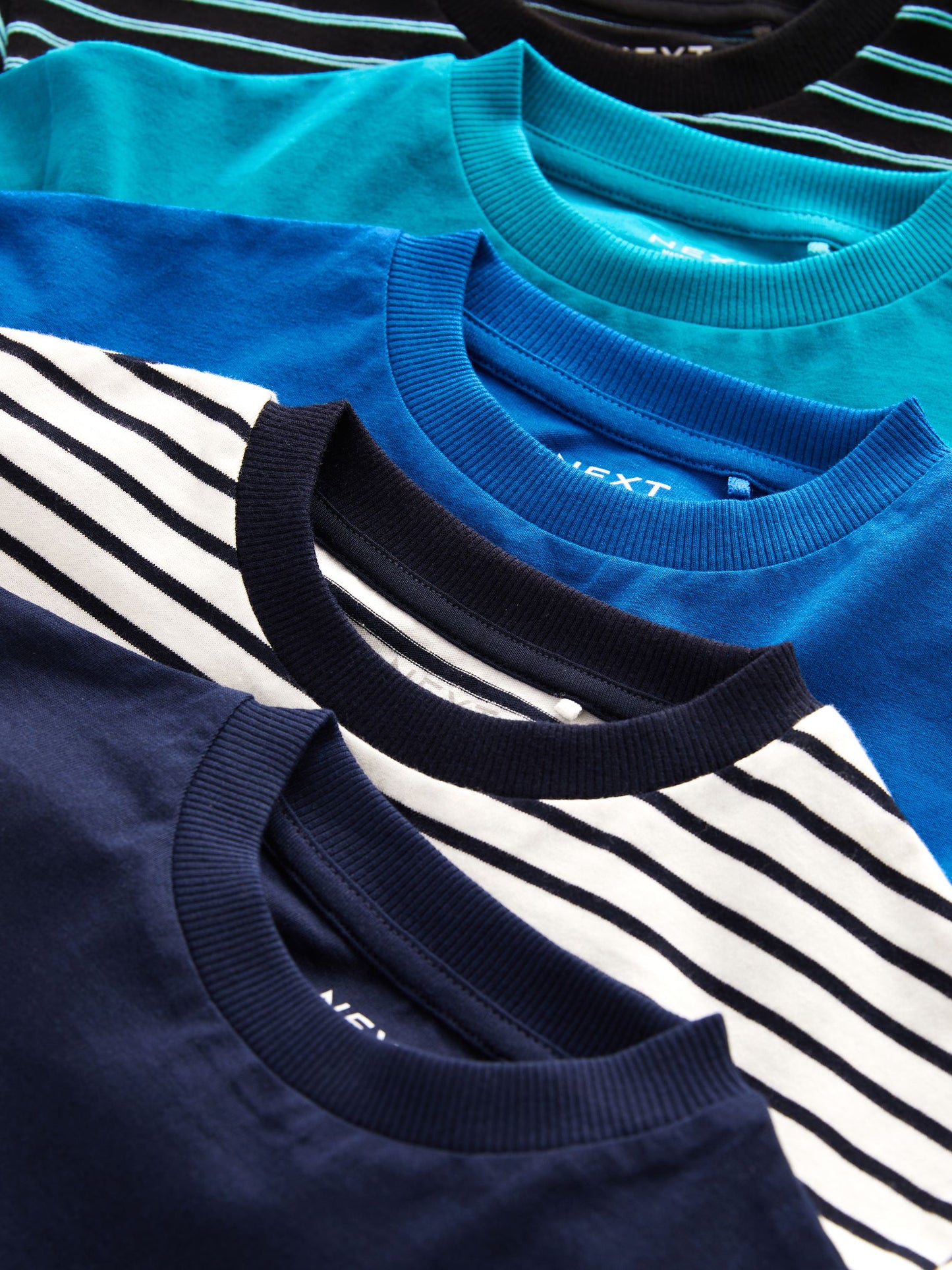 Dsiney Kidz - Blue Stripe Relaxed Fit Short Sleeve T-Shirts 5 Pack (3mths-7yrs) image 8
