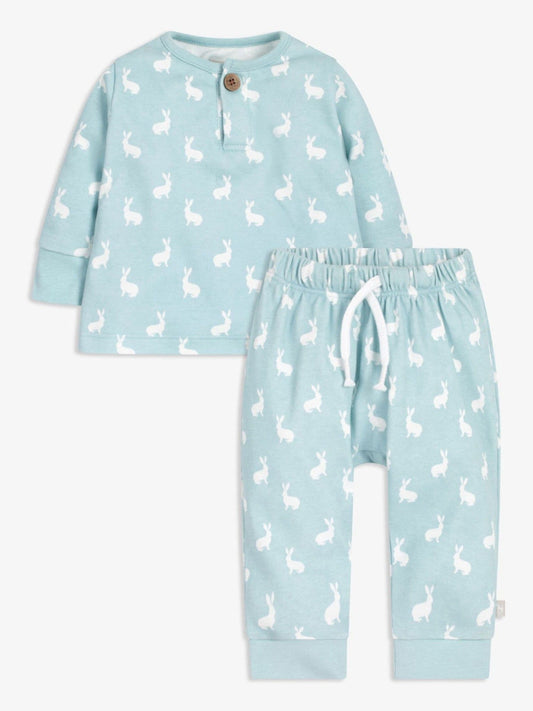 Dsiney Kidz - The Little Tailor Blue 2 Piece Jersey Bunny Print 100% Cotton Gift Set image 2