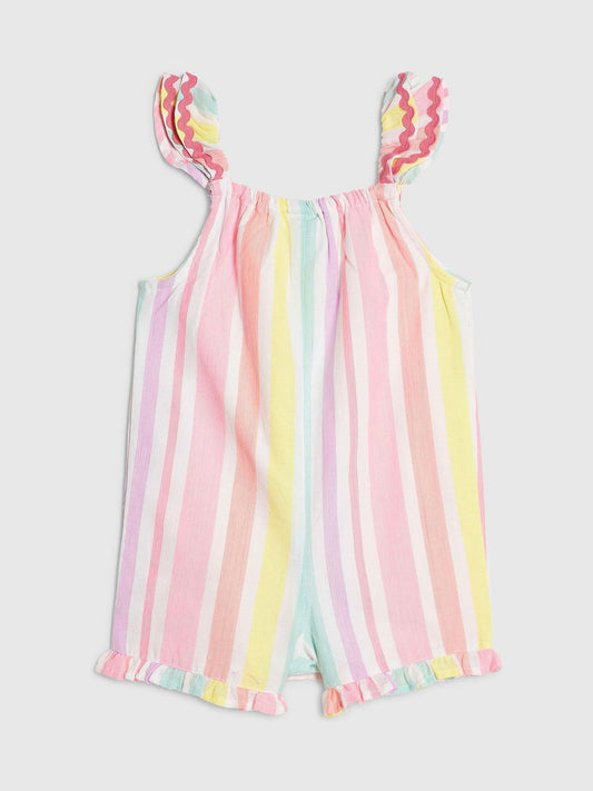 River Island Pink Stripe Embroidered Romper image 2