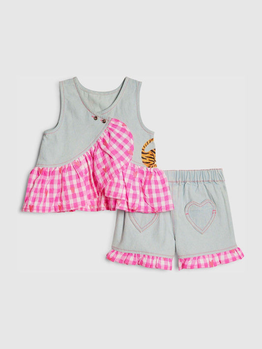 Dsiney Kidz - River Island Blue Abbie Rosie Denim Hybrid Tiger Set image 2