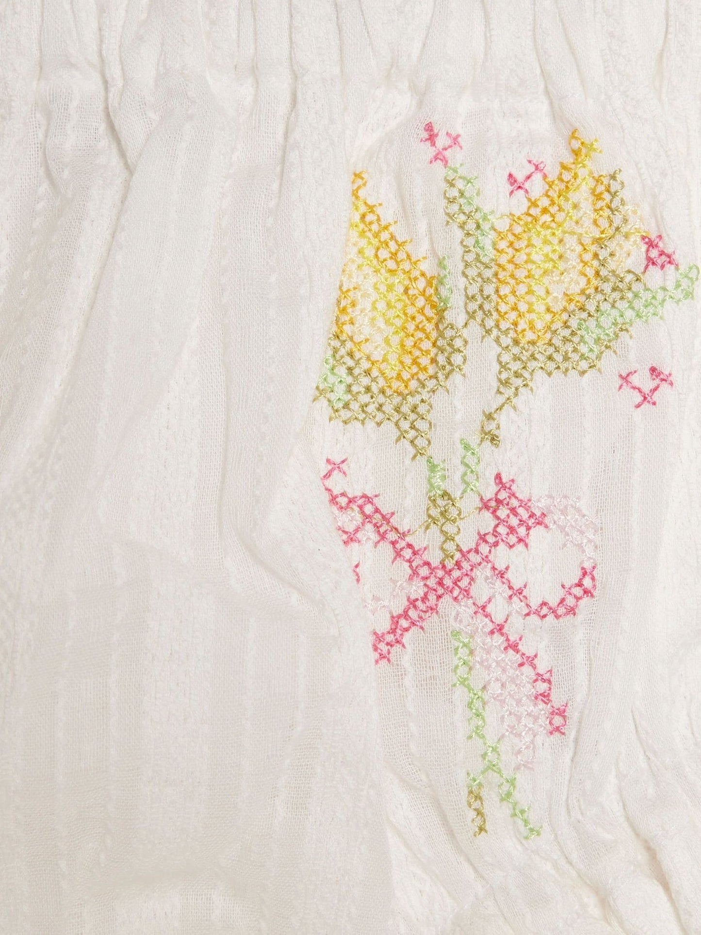 River Island White Knitted Floral Romper Set image 5