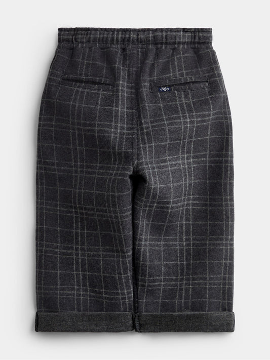 Dsiney Kidz - Jojo Maman Bébé Grey Check Jacquard Jersey Relaxed Trousers image 2