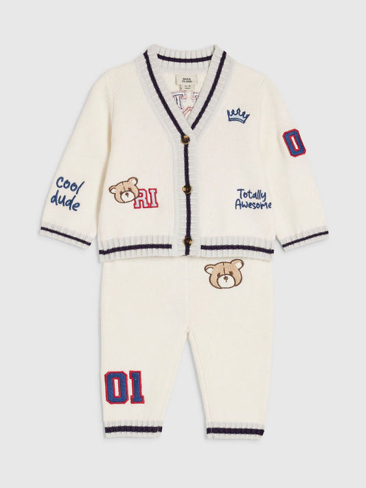 River Island Cream Little Champ Cardigan & Trousers Set - image 1