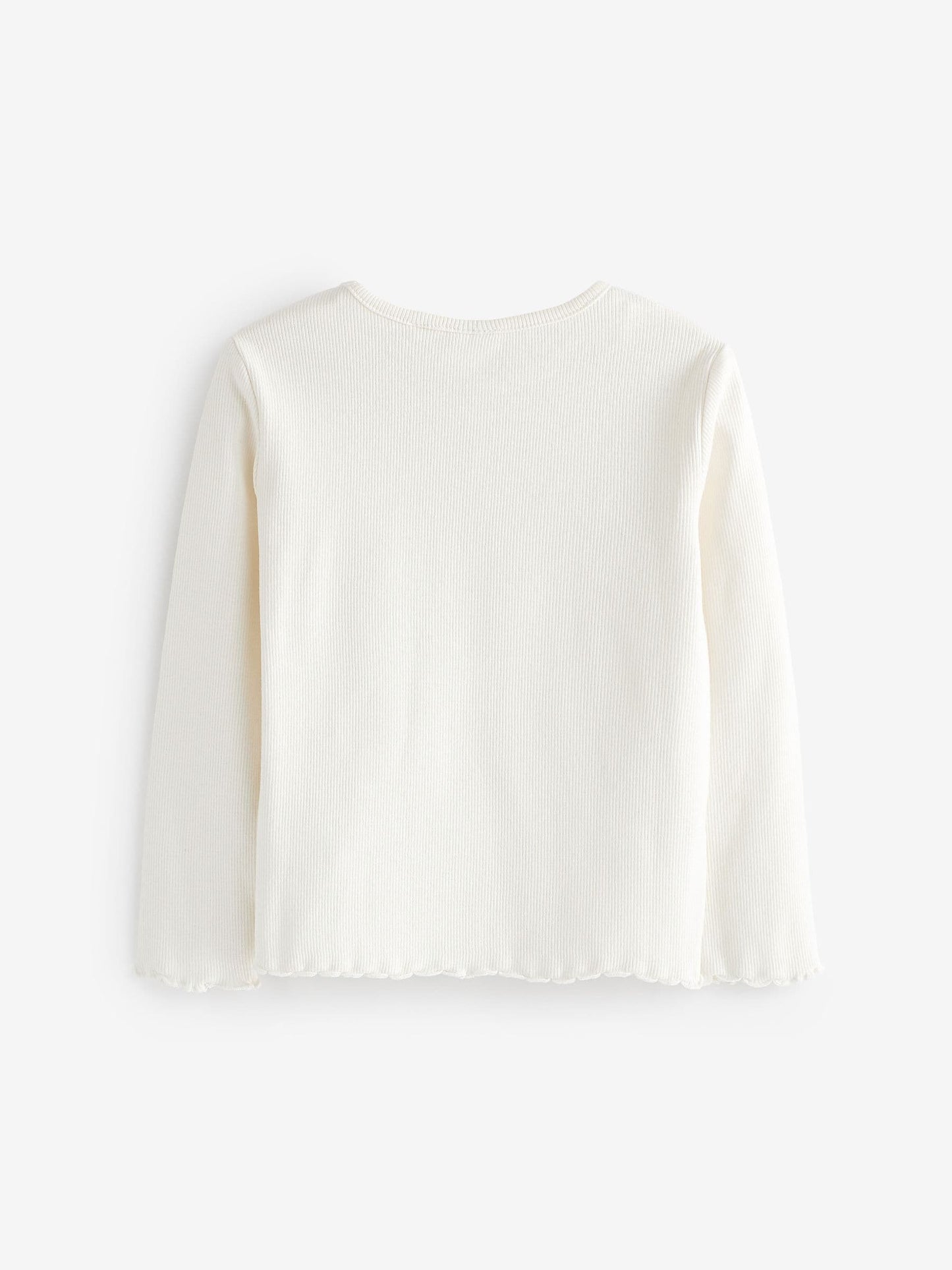 Dsiney Kidz - Ecru White Cotton Rich Long Sleeve Rib T-Shirt (3mths-7yrs) image 2