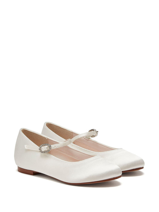 Rainbow Club Cream Kids Binx Satin Bridesmaid Shoes image 2