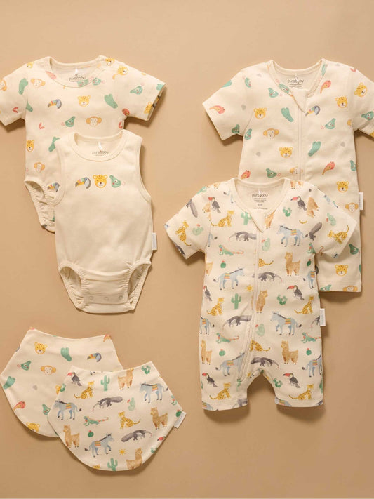 Dsiney Kidz - Purebaby Green Short Sleeve Bodysuits 2 Pack image 2