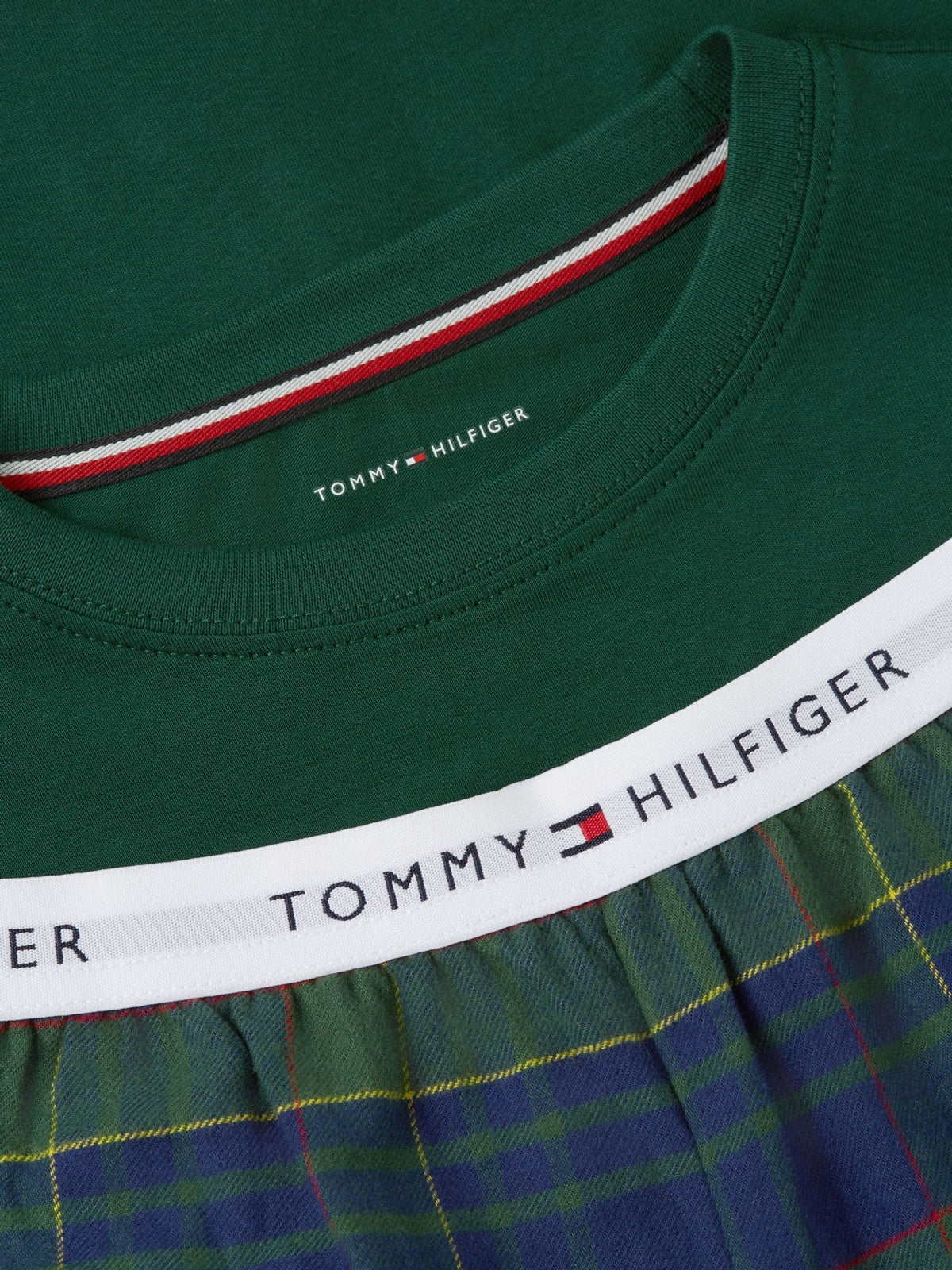 Tommy Hilfiger Green Signature Check Long Sleeve Pyjama Set - image 3