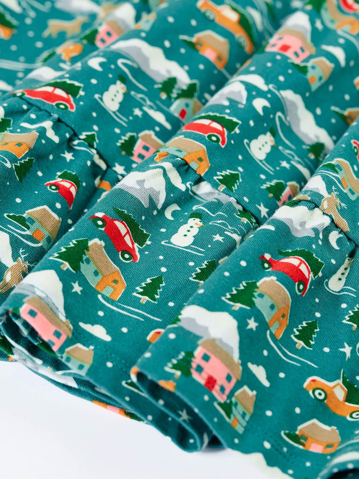 Frugi Green Christmas Annika Skater Dress - image 3