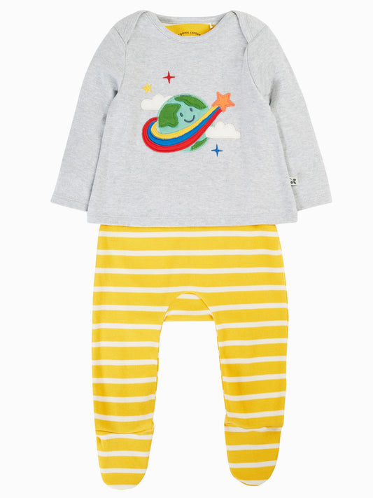 Frugi Grey Brooke Easy Dressing Babygrow - image 1