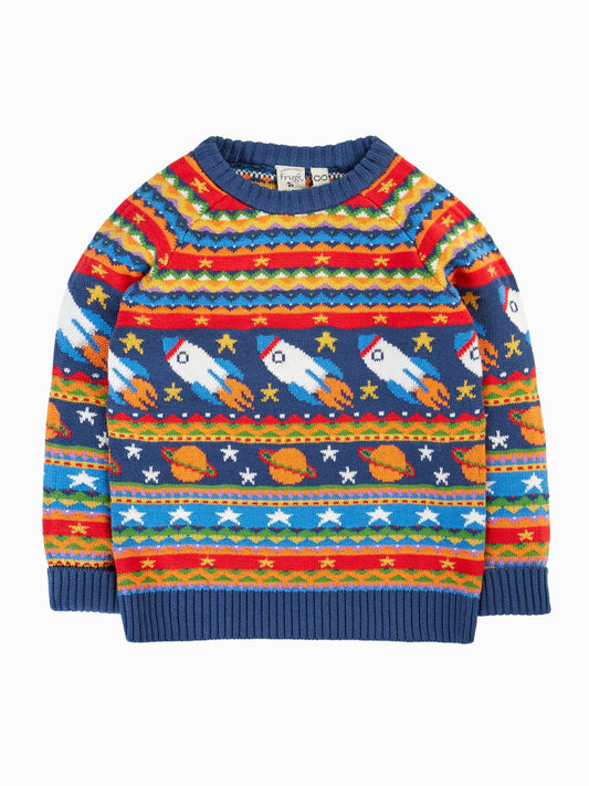 Dsiney Kidz - Frugi Blue Fowey Fairisle Knitted Jumper image 2