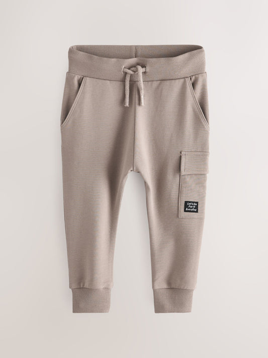 Khaki Green/Grey/Black Super Skinny Utility Joggers 3 Pack (3mths-7yrs) image 2