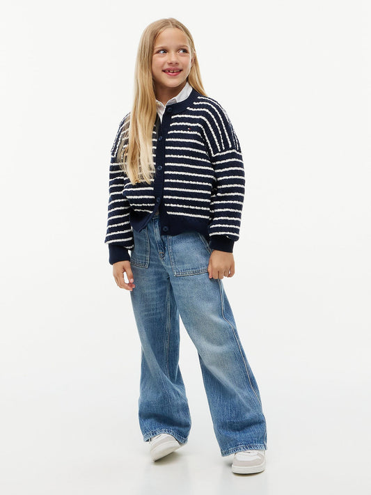 Dsiney Kidz - Tommy Hilfiger Blue Relaxed Cable Knit Cardigan image 2