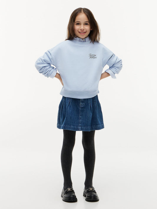 Dsiney Kidz - Tommy Hilfiger Sky Blue Logo Terry Relaxed Sweatshirt image 2