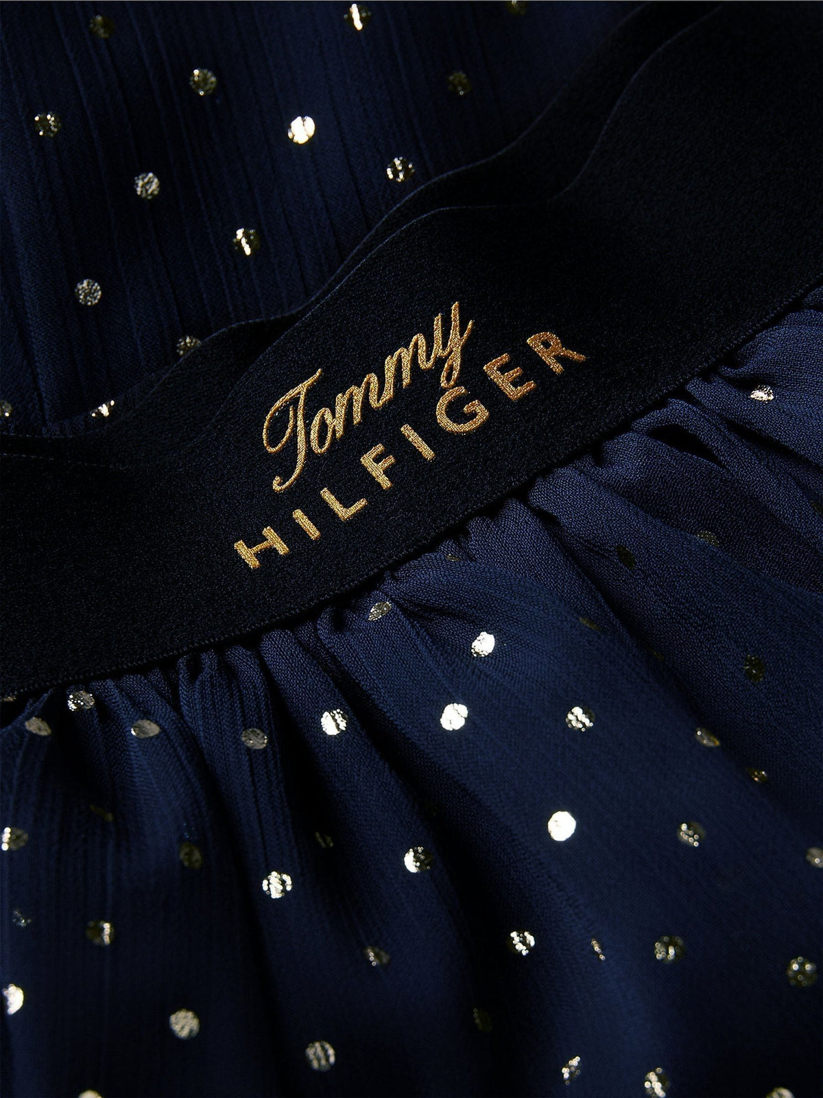 Tommy Hilfiger Blue Metallic Polka Dot Tiered Skirt - image 6