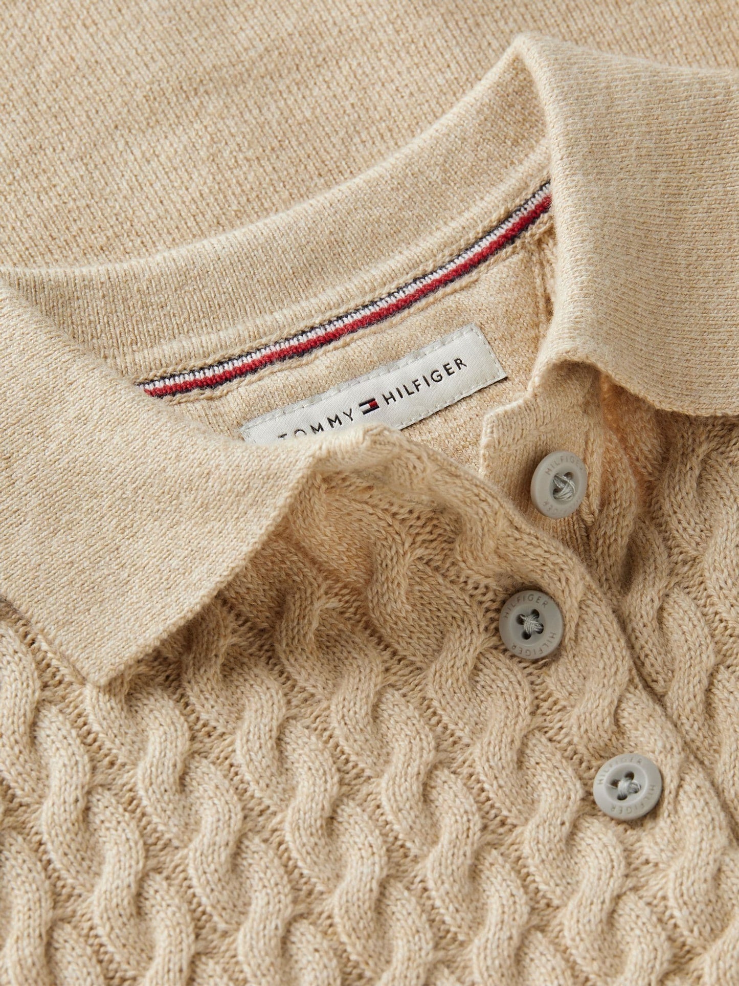 Dsiney Kidz - Tommy Hilfiger Gold Cable Knit Relaxed Polo Jumper Dress image 3