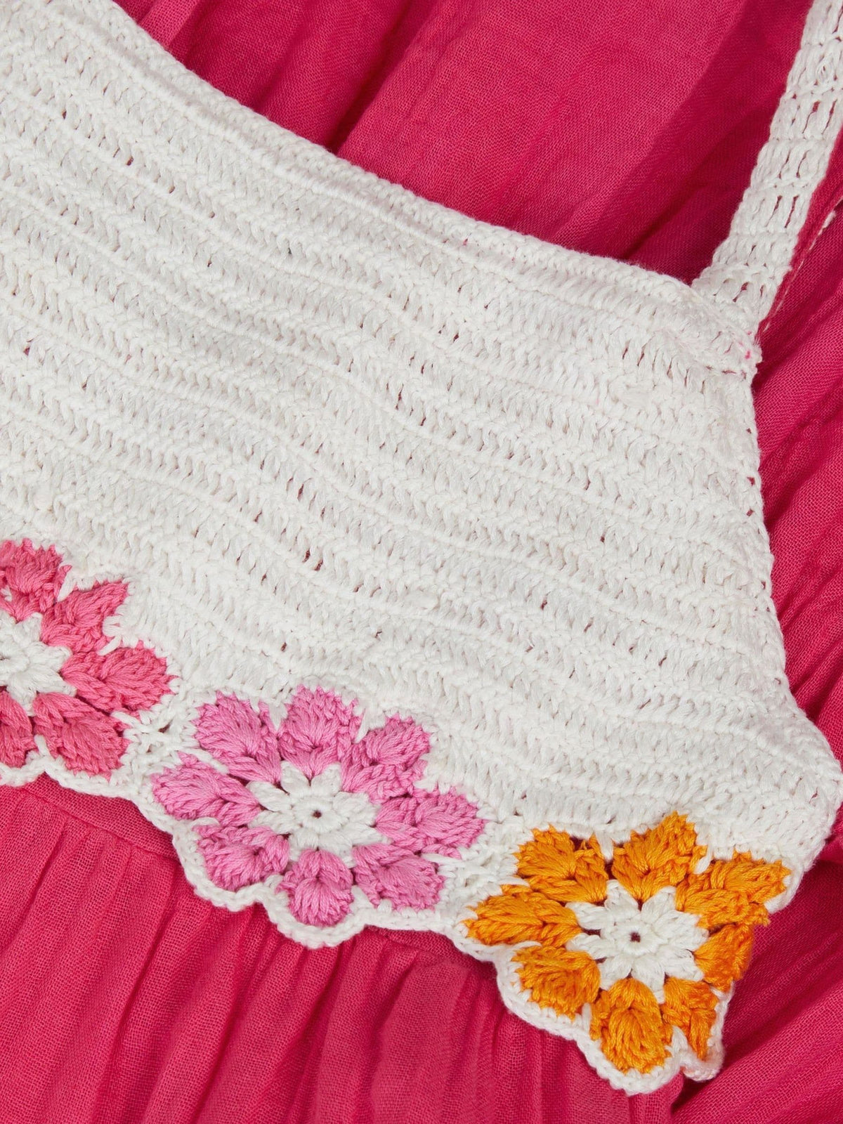 Dsiney Kidz - Monsoon Pink Crochet Flower Tiered Dress image 3