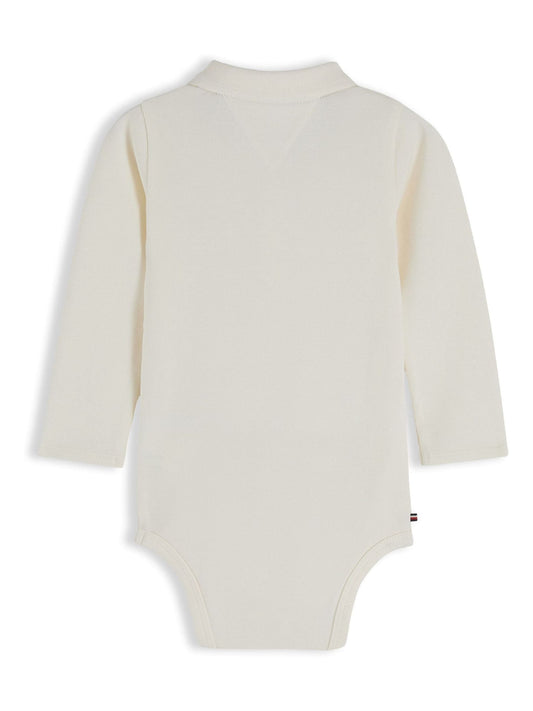 Dsiney Kidz - Tommy Hilfiger White Polo Collar Long Sleeve Bodysuit image 2