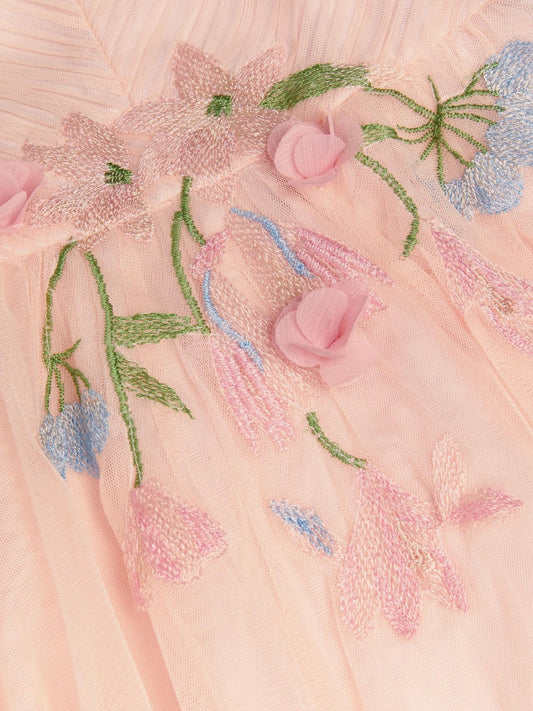 Dsiney Kidz - Monsoon Pink Baby Estella Floral Embroidered Party Dress image 2
