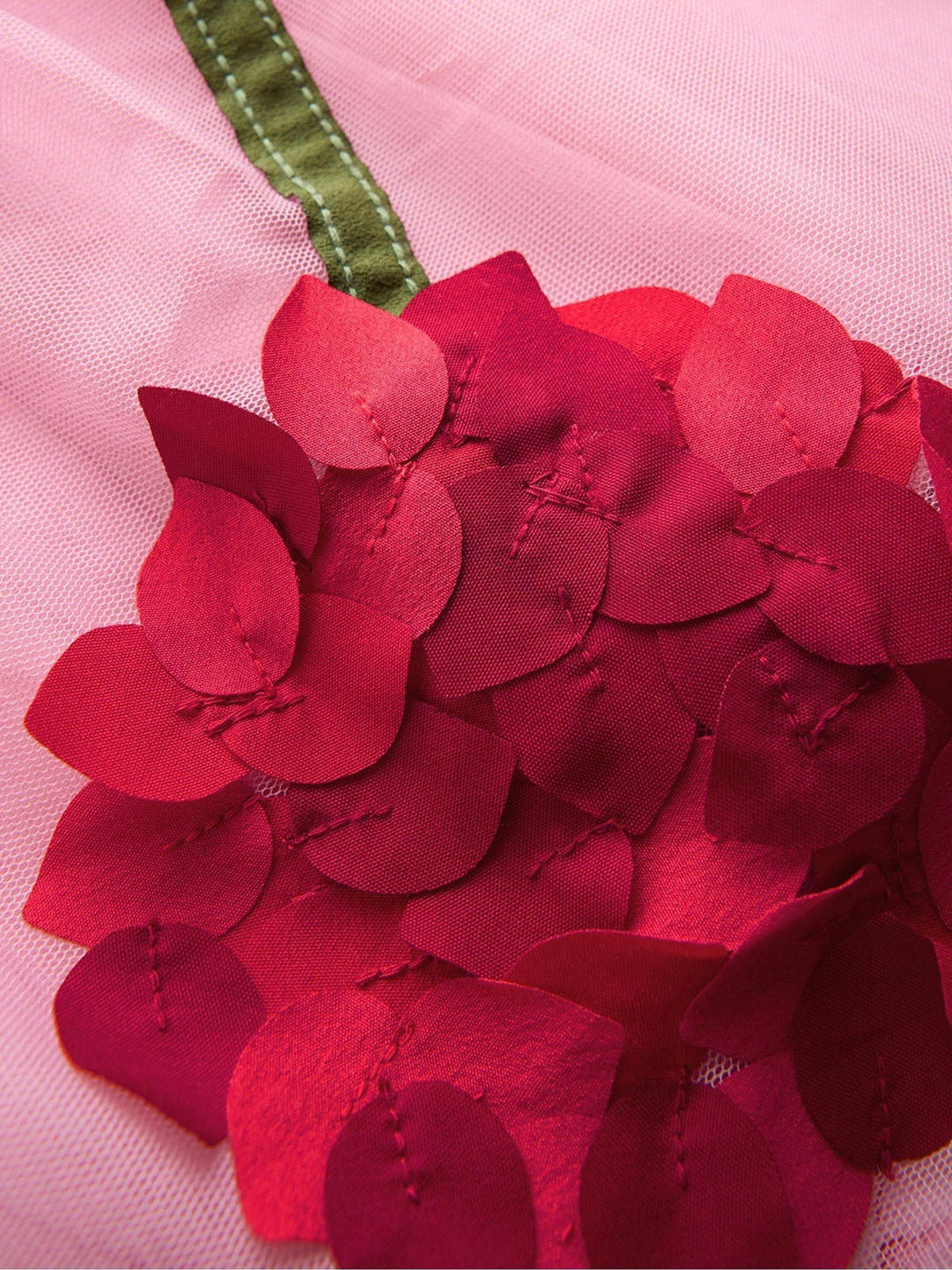 Boden Pink Short Sleeve Cherry Logo Tulle Dress - image 3