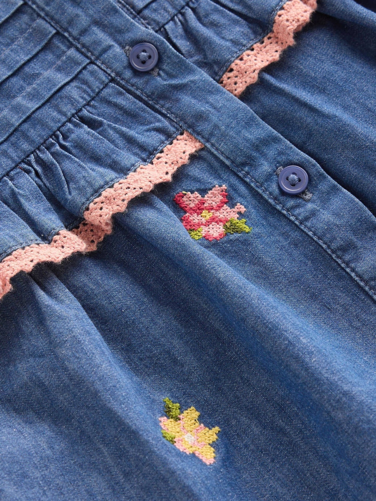 Dsiney Kidz - Boden Blue Frill Button Through Top image 3