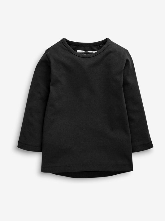 Black 2 Pack Long Sleeve T-Shirts (3mths-7yrs) image 2
