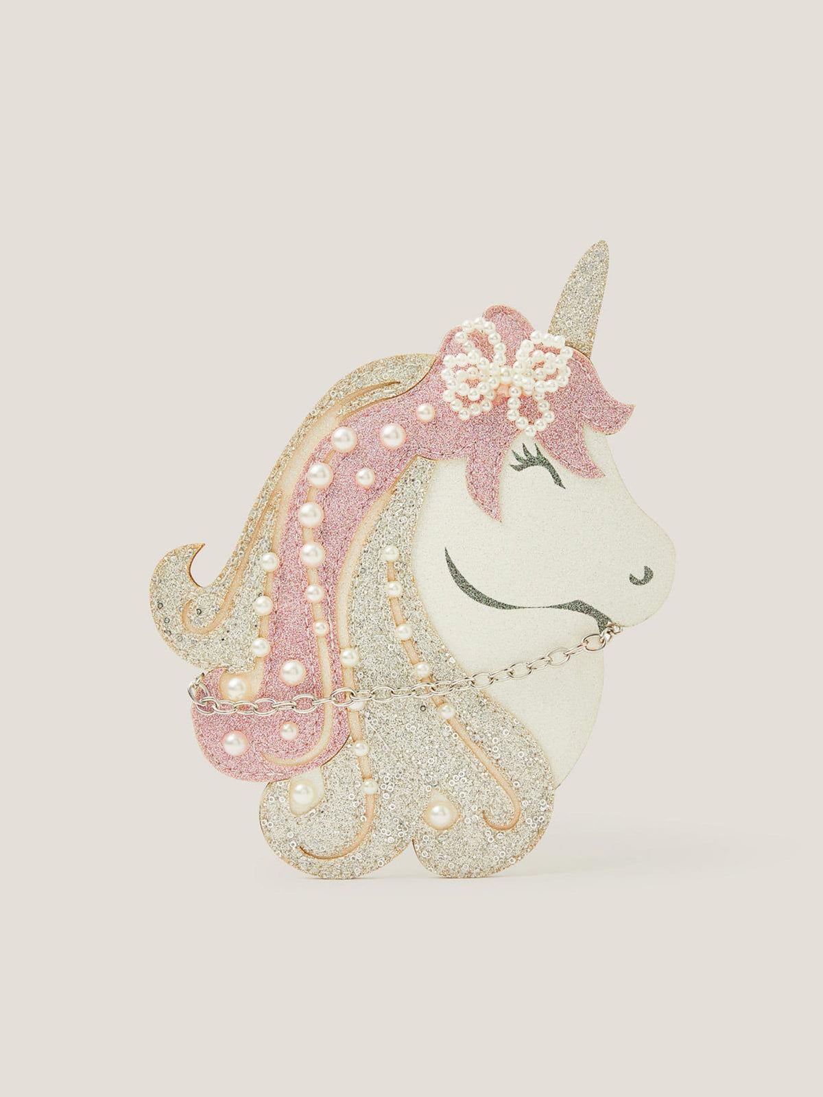 Dsiney Kidz - Monsoon White Pearl Embellished Unicorn Bag image 1