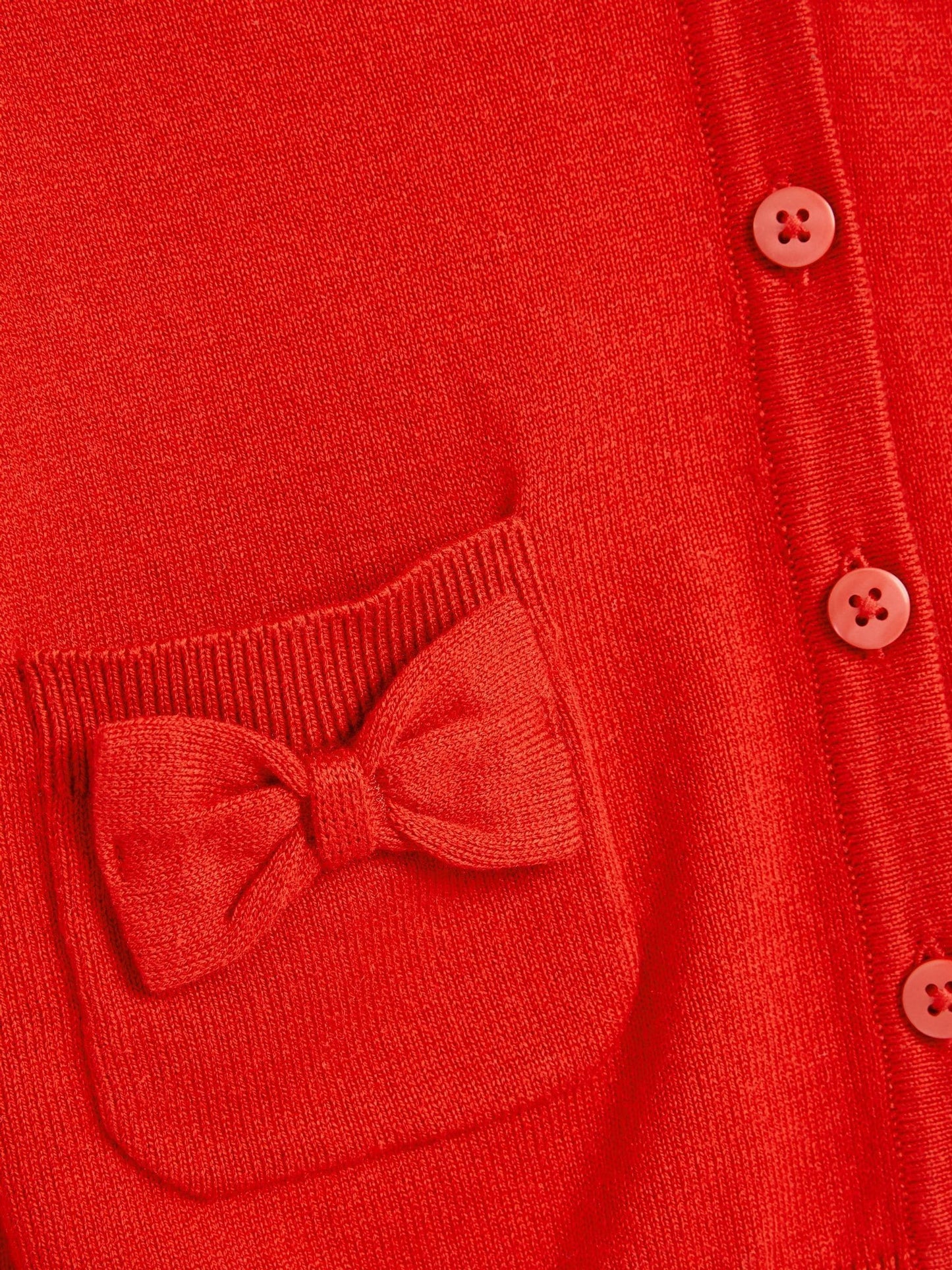 Dsiney Kidz - Red Cotton Rich Bow Pocket School Cardigan (3-16yrs) image 9