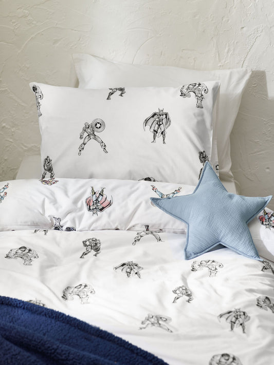 White Disney Marvel Avengers 100% Cotton Duvet Cover and Pillowcase Set - image 2