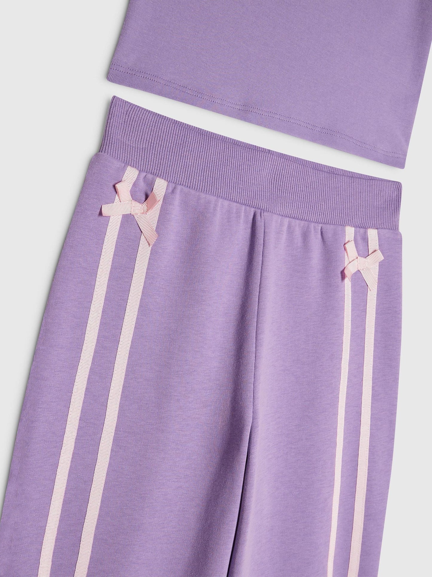 Dsiney Kidz - River Island Purple Bow Top & Wide Leg Joggers Set image 4