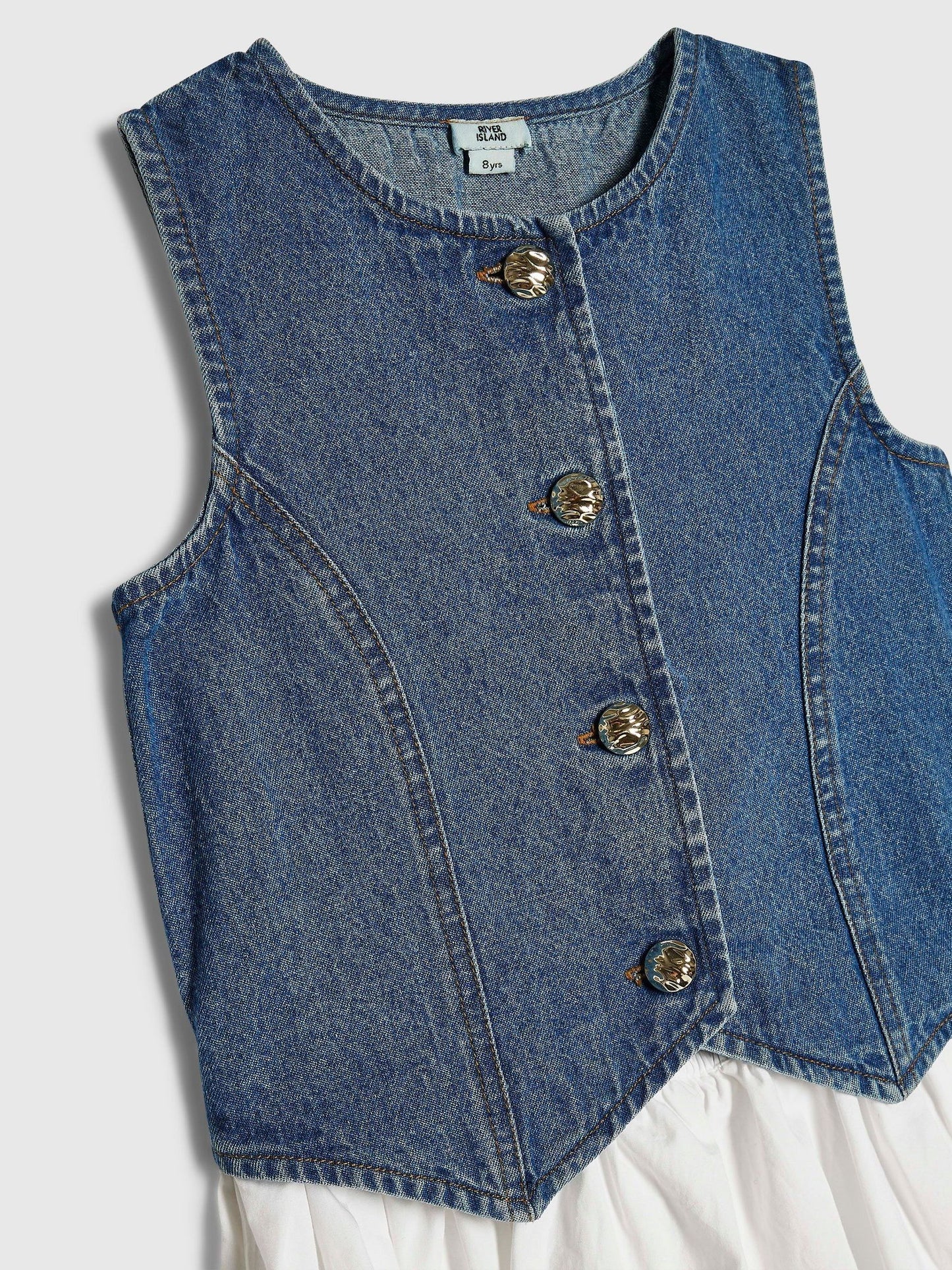 Dsiney Kidz - River Island Blue Hybrid Waistcoat Dress image 4