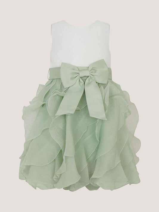 Dsiney Kidz - Monsoon Sage Green Baby Lace Cancan Ruffle Dress image 2