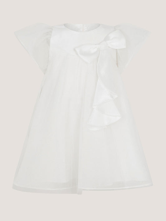 Dsiney Kidz - Monsoon Cream Baby Winnie Satin Bow Party Dress image 2