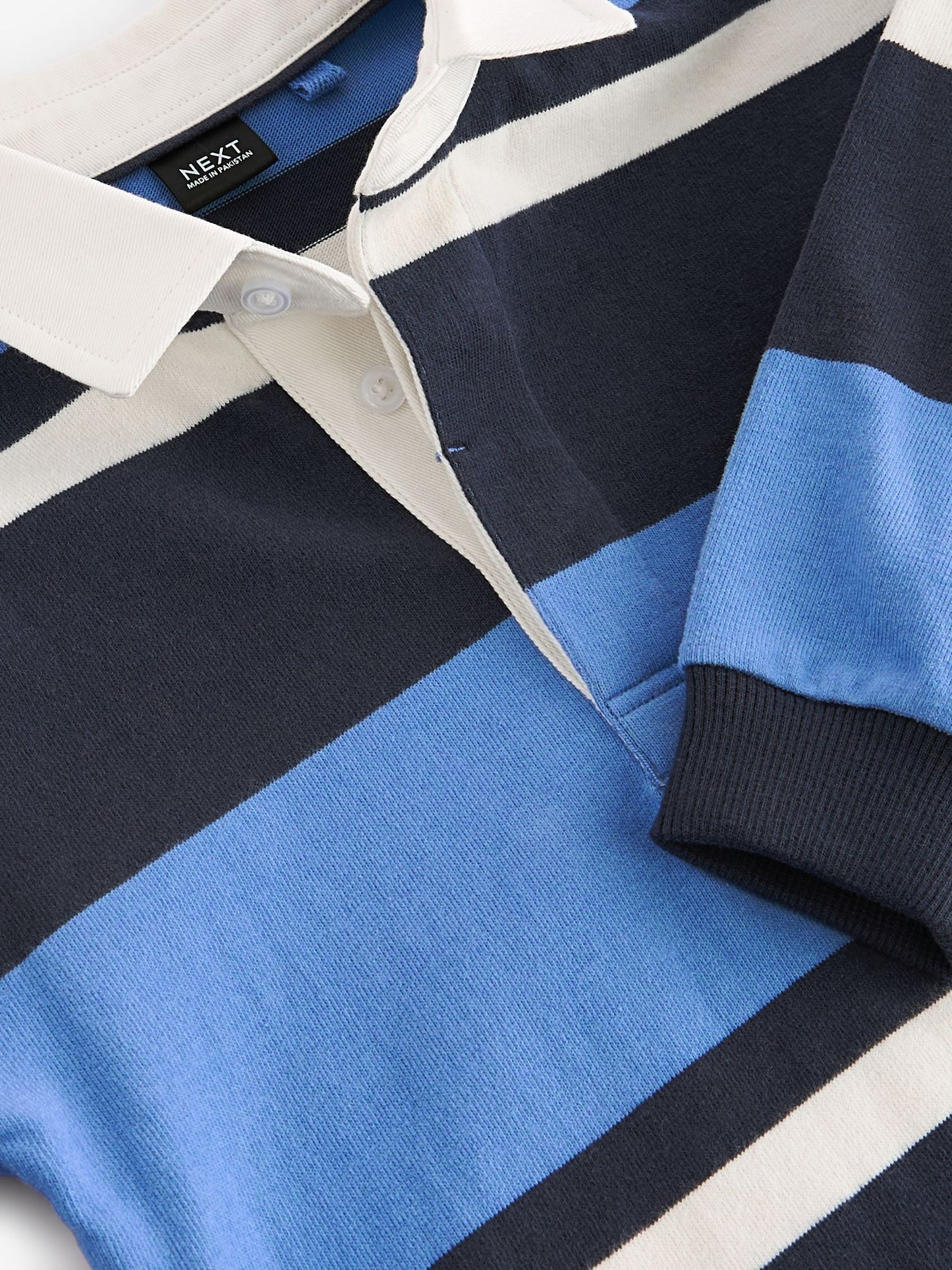 Dsiney Kidz - Blue Long Sleeve Rugby 100% Cotton Polo Shirt (3-16yrs) image 7