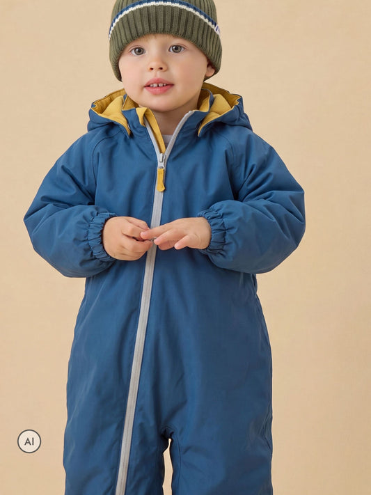 Dsiney Kidz - KIDLY by MORI Blue Supersoft Fleece Lined Puddlesuit image 2
