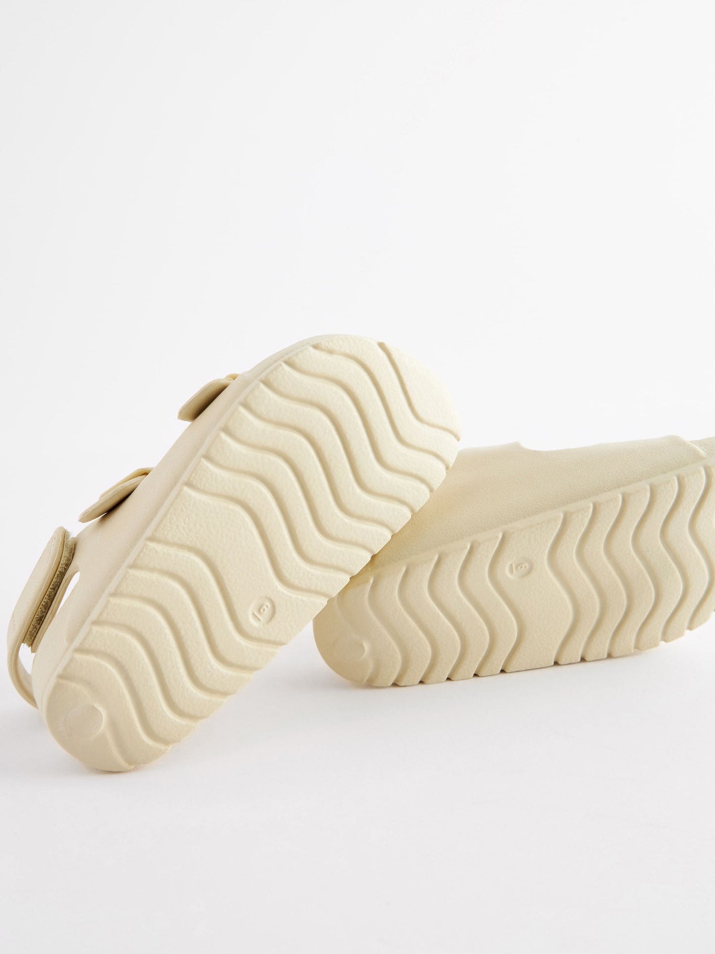 Buttermilk White Double Buckle Ankle Strap EVA Sandals