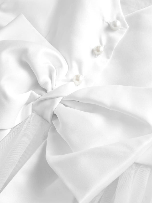 Dsiney Kidz - White Flower Girl Bow Dress (3mths-16yrs) image 2