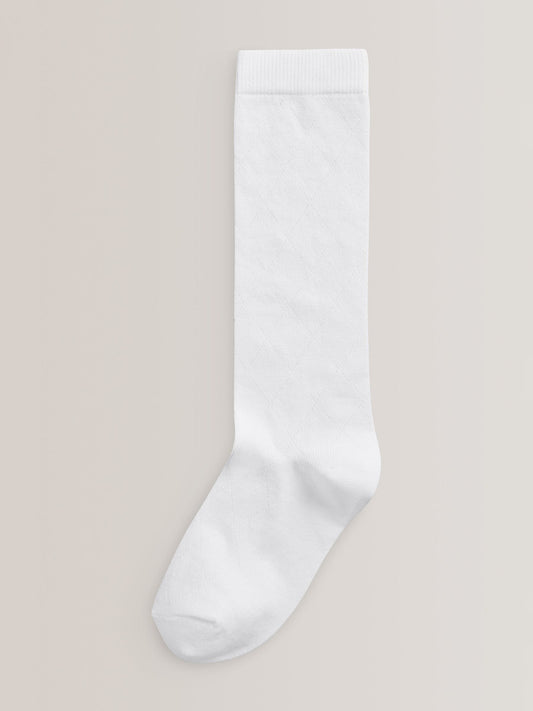 White Diamond 3 Pack Cotton Rich Knee High School Socks image 2
