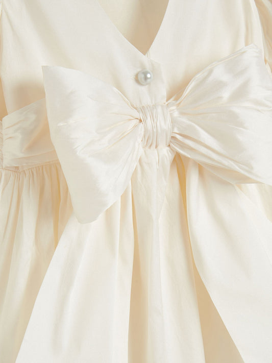Dsiney Kidz - Ivory Flower Girl Taffeta Bow Dress (3mths-8yrs) image 2