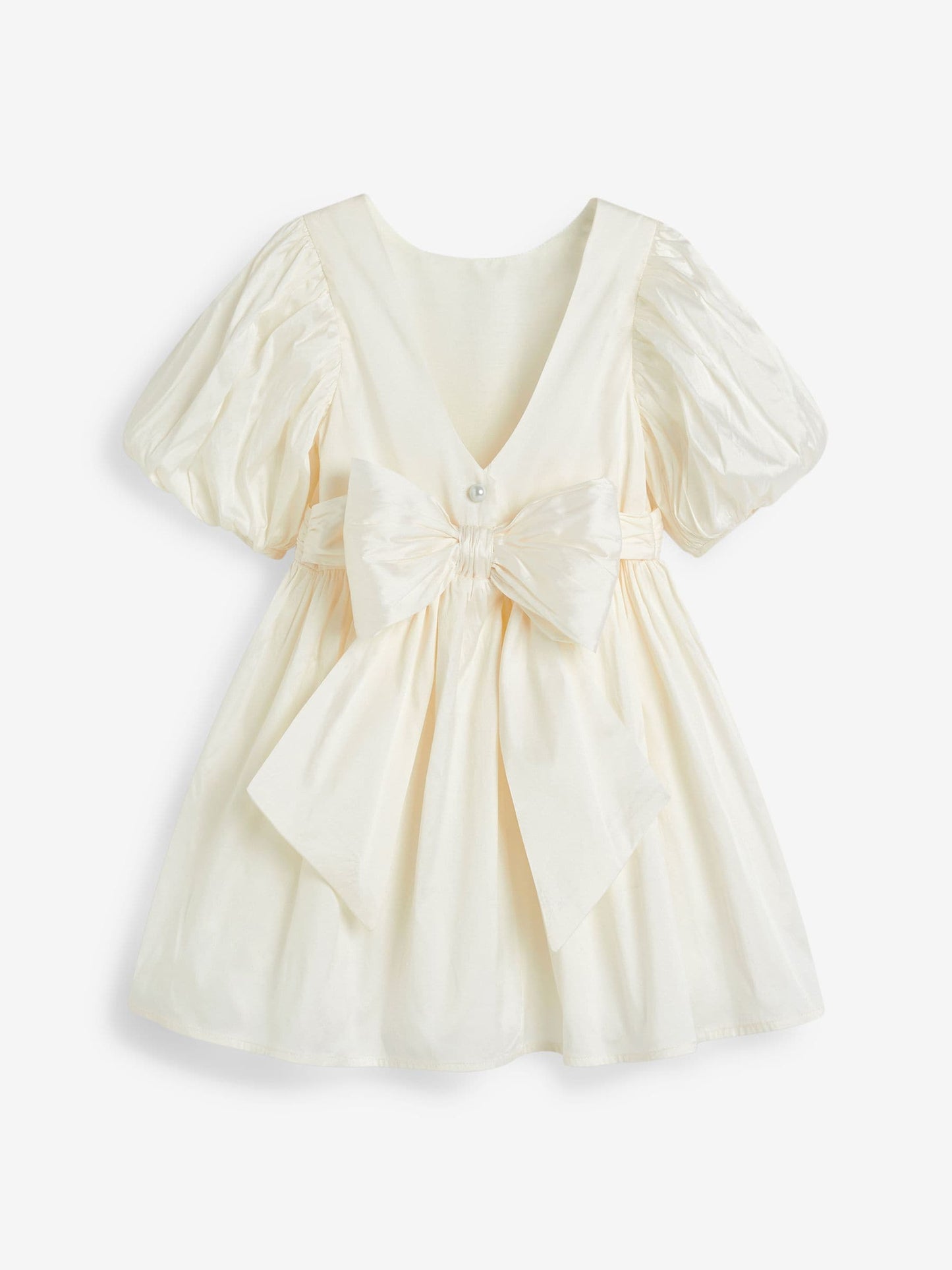 Ivory Flower Girl Taffeta Bow Dress (3mths-8yrs) image 9