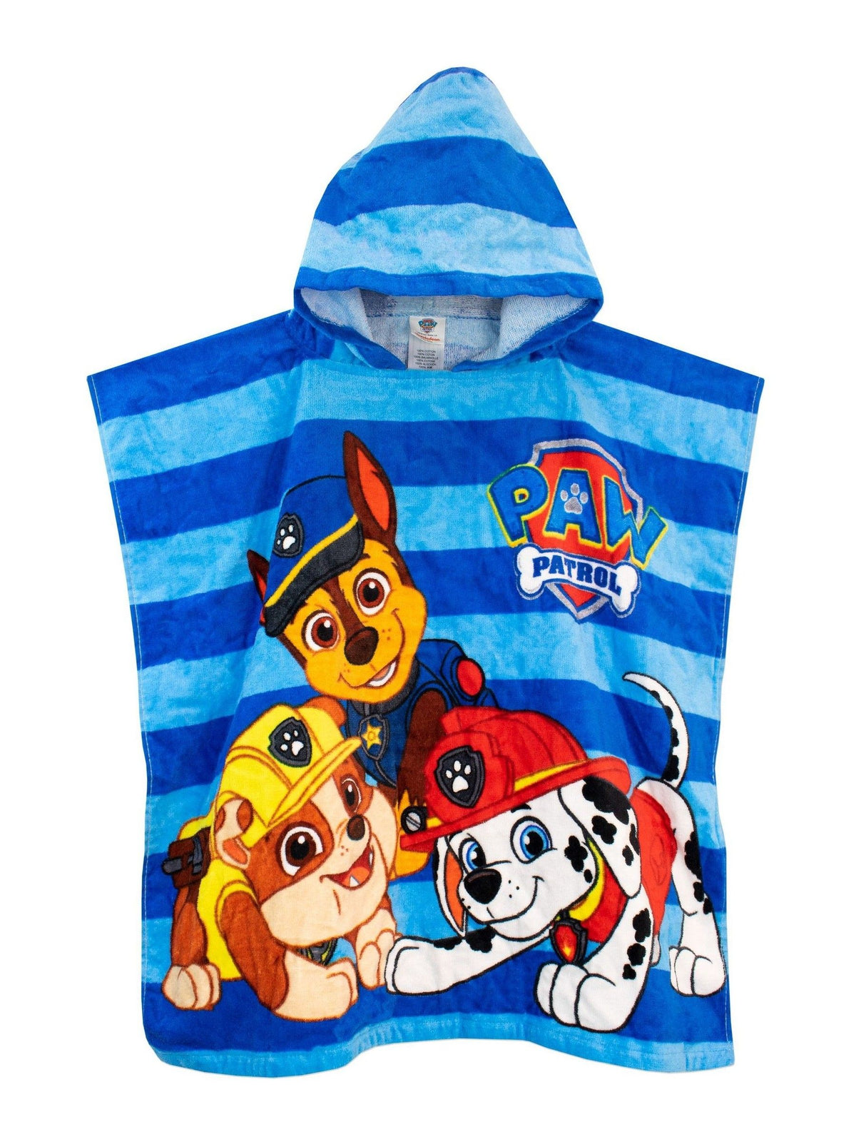 Dsiney Kidz - Character Blue Paw Patrol License Kids Printed Swim And Beach 100% Cotton Towel Poncho image 1