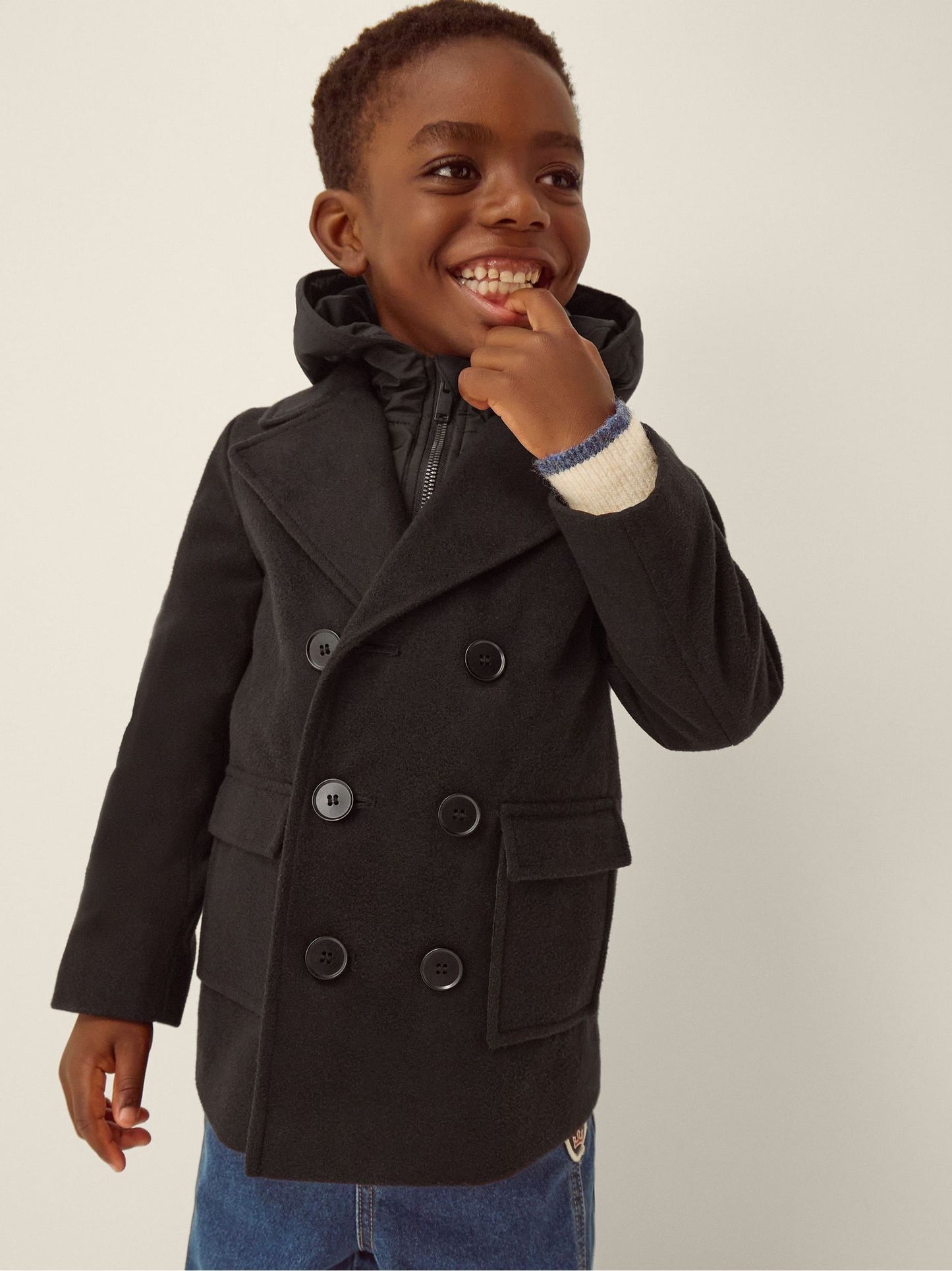 Dsiney Kidz - Monsoon Black Quilted Hood Peacoat image 1