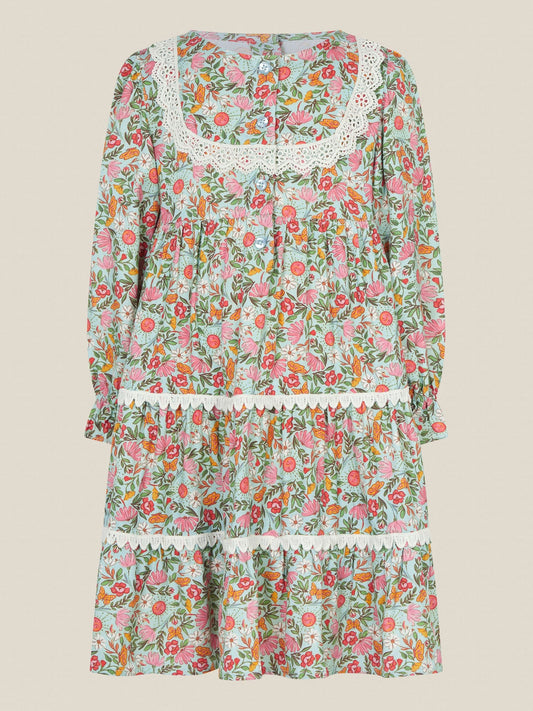 Dsiney Kidz - Monsoon Green Solstice Print Tiered Dress image 2