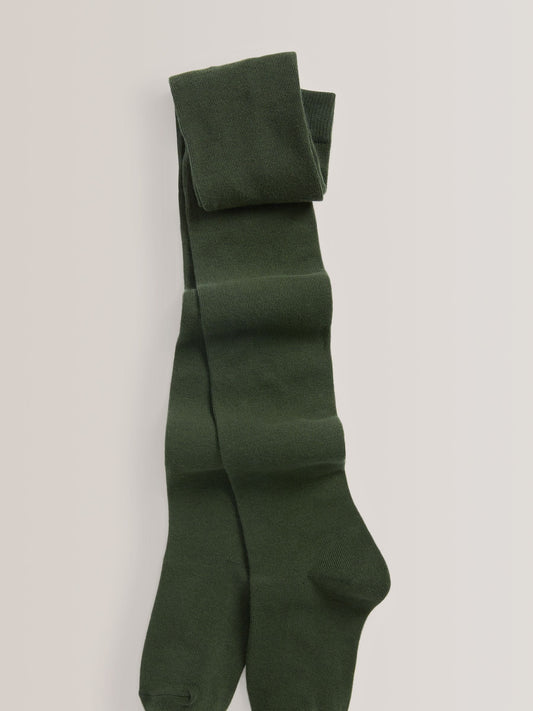 Green Regular Length 3 Pack Cotton Rich School Tights image 3