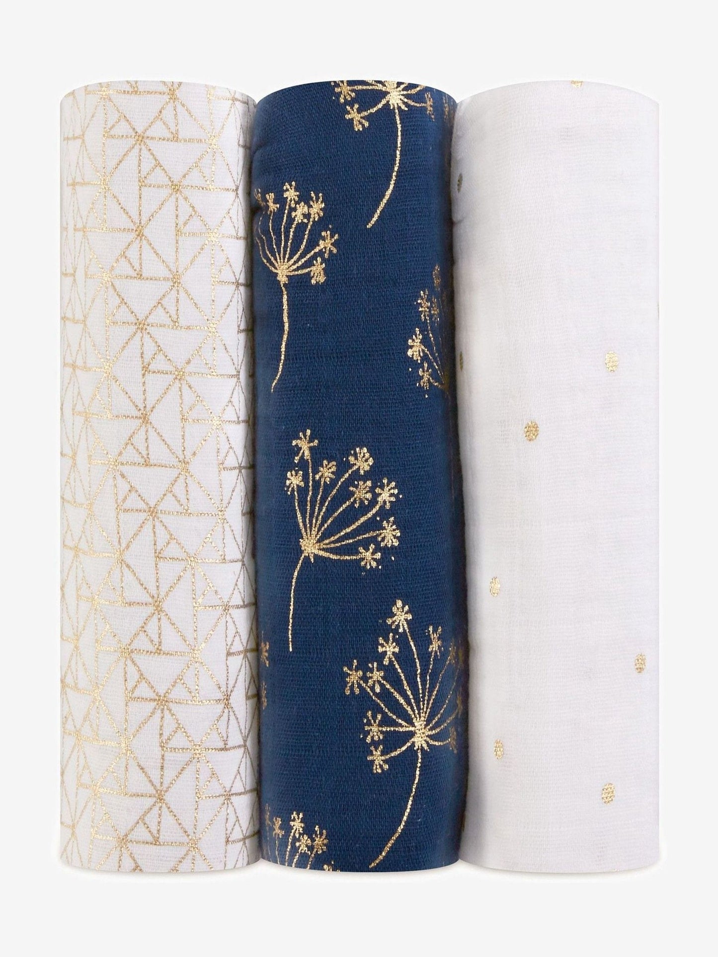 aden + anais White Large 100% Cotton Muslin Blankets 3 Pack image 1